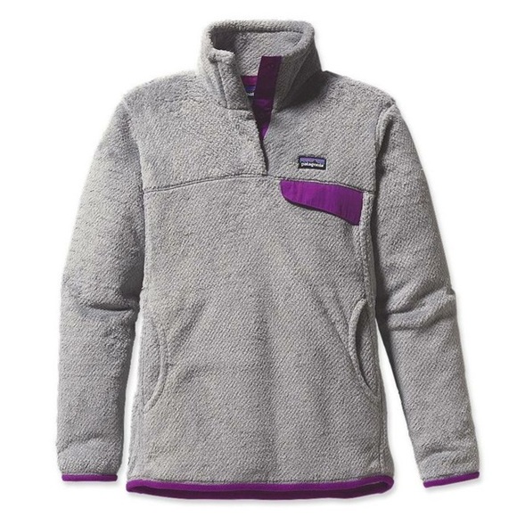 Patagonia Jackets & Blazers - Patagonia Tailored Grey/Purple Re-Tool Snap-T Fleece Pullover